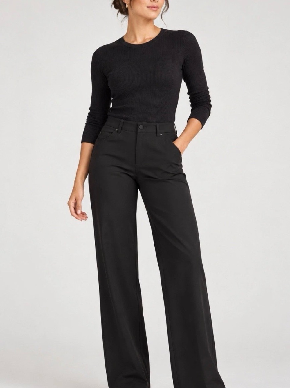 Women’s Black Lululemon 5 Pocket Wide Leg Jeans